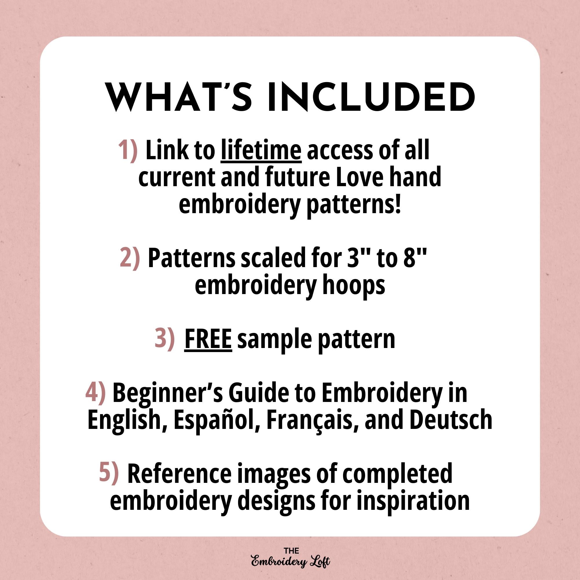 MINI COLLECTION, Love Hand Embroidery Pattern Collection, Current and Future Designs, Lifetime Access, Hand Embroidery, DIY
