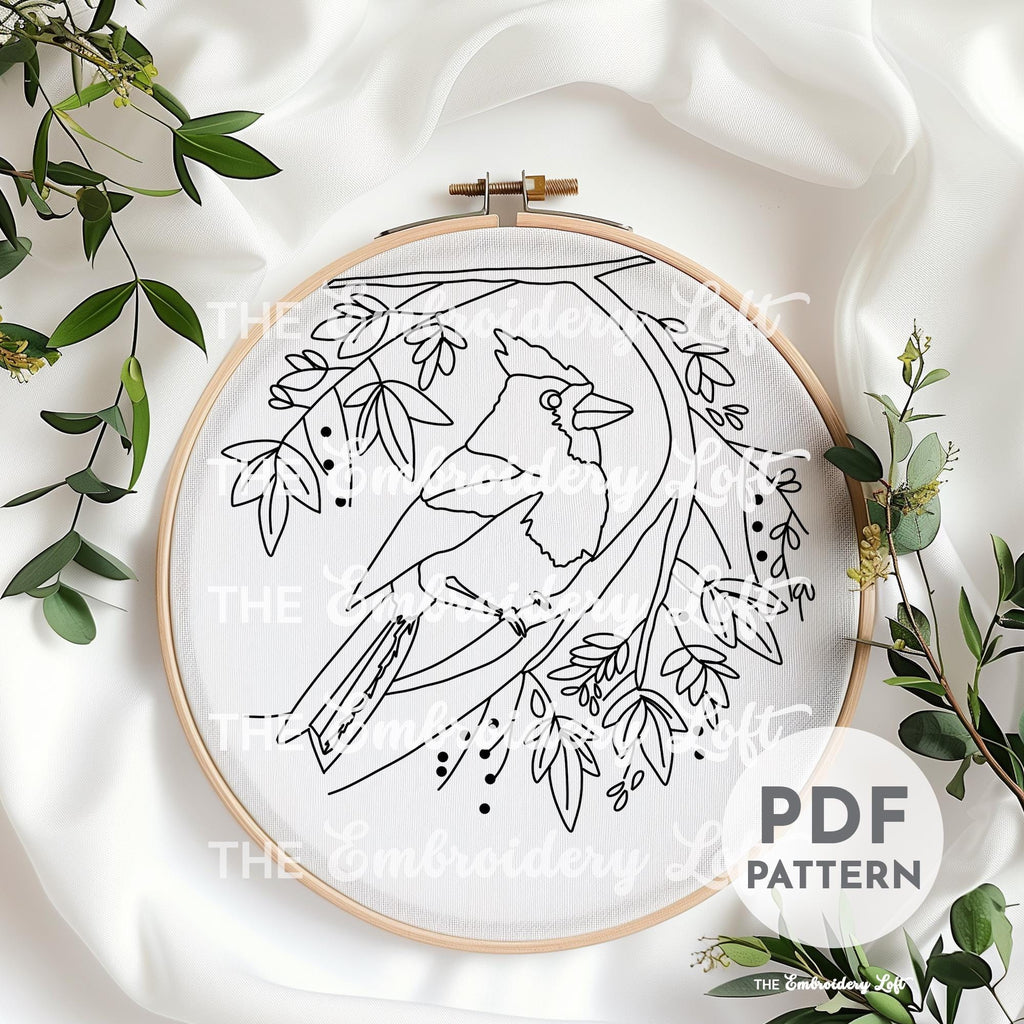 Red Cardinal Hand Embroidery Pattern