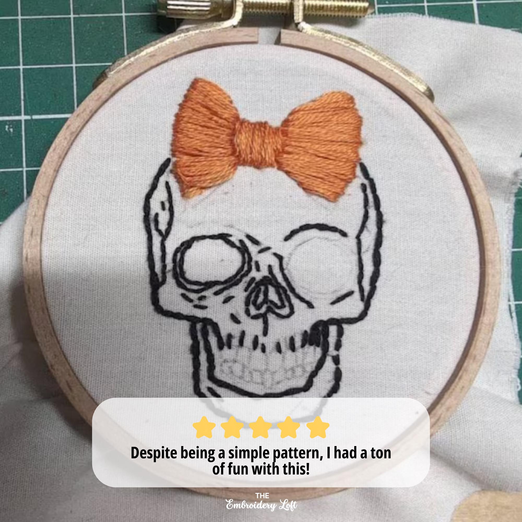 Skeleton Girl Hand Embroidery Pattern