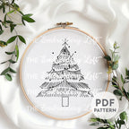 Minimalistic Christmas Tree Hand Embroidery Pattern