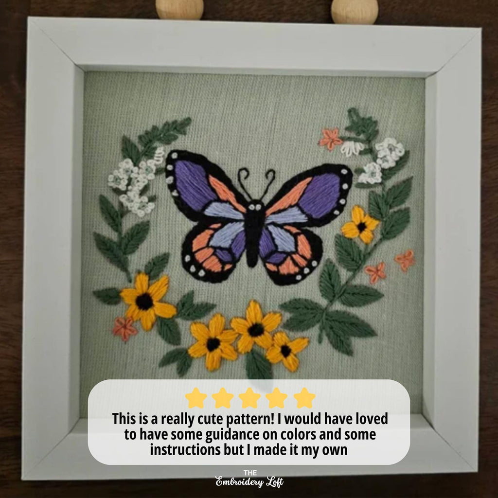 Aesthetic Butterfly Hand Embroidery Pattern