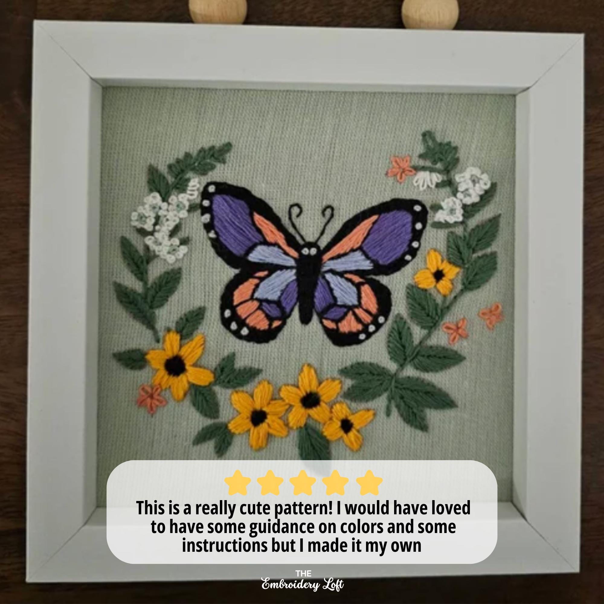 Aesthetic Butterfly Hand Embroidery Pattern