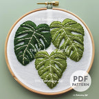 Monstera Hand Embroidery Pattern