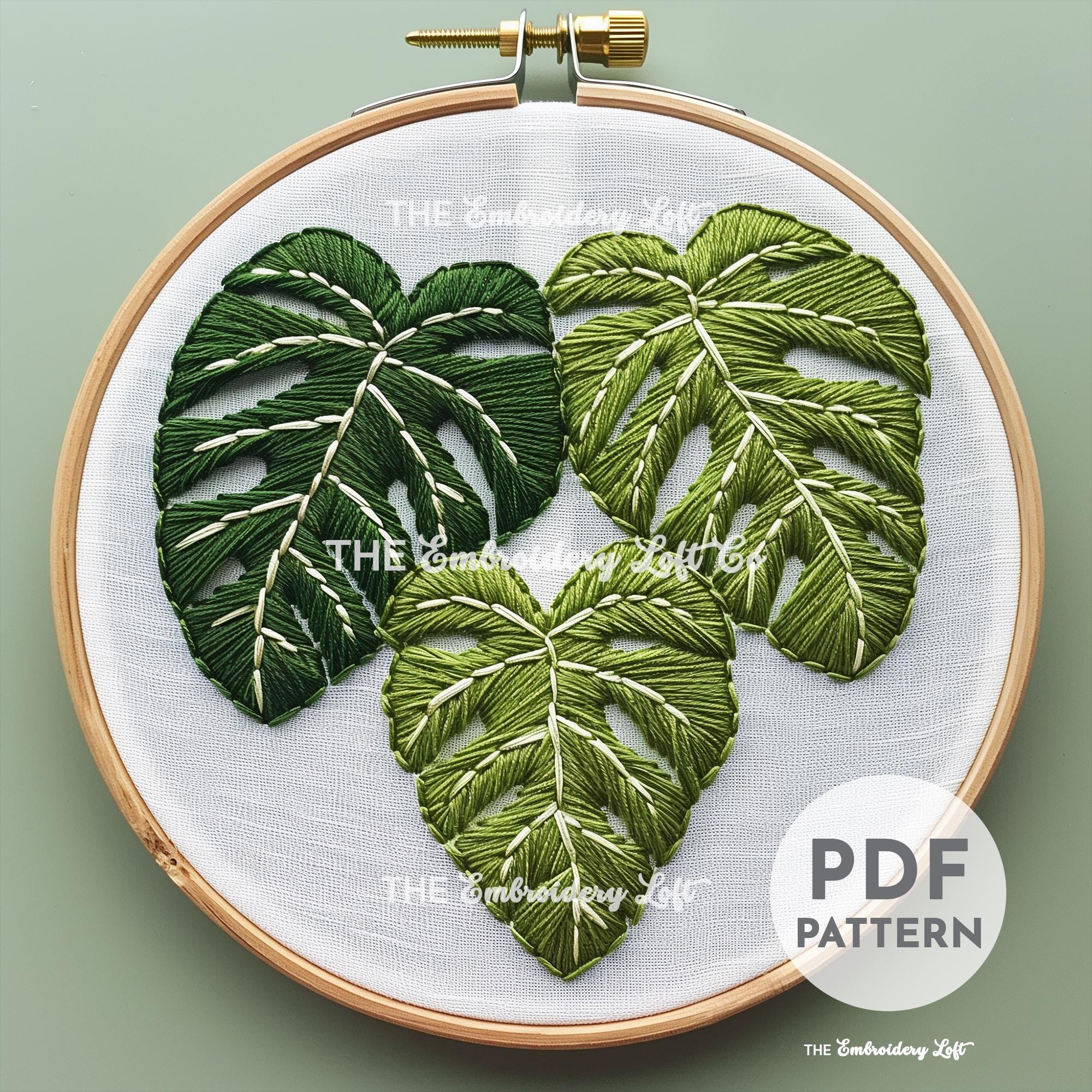 Monstera Hand Embroidery Pattern