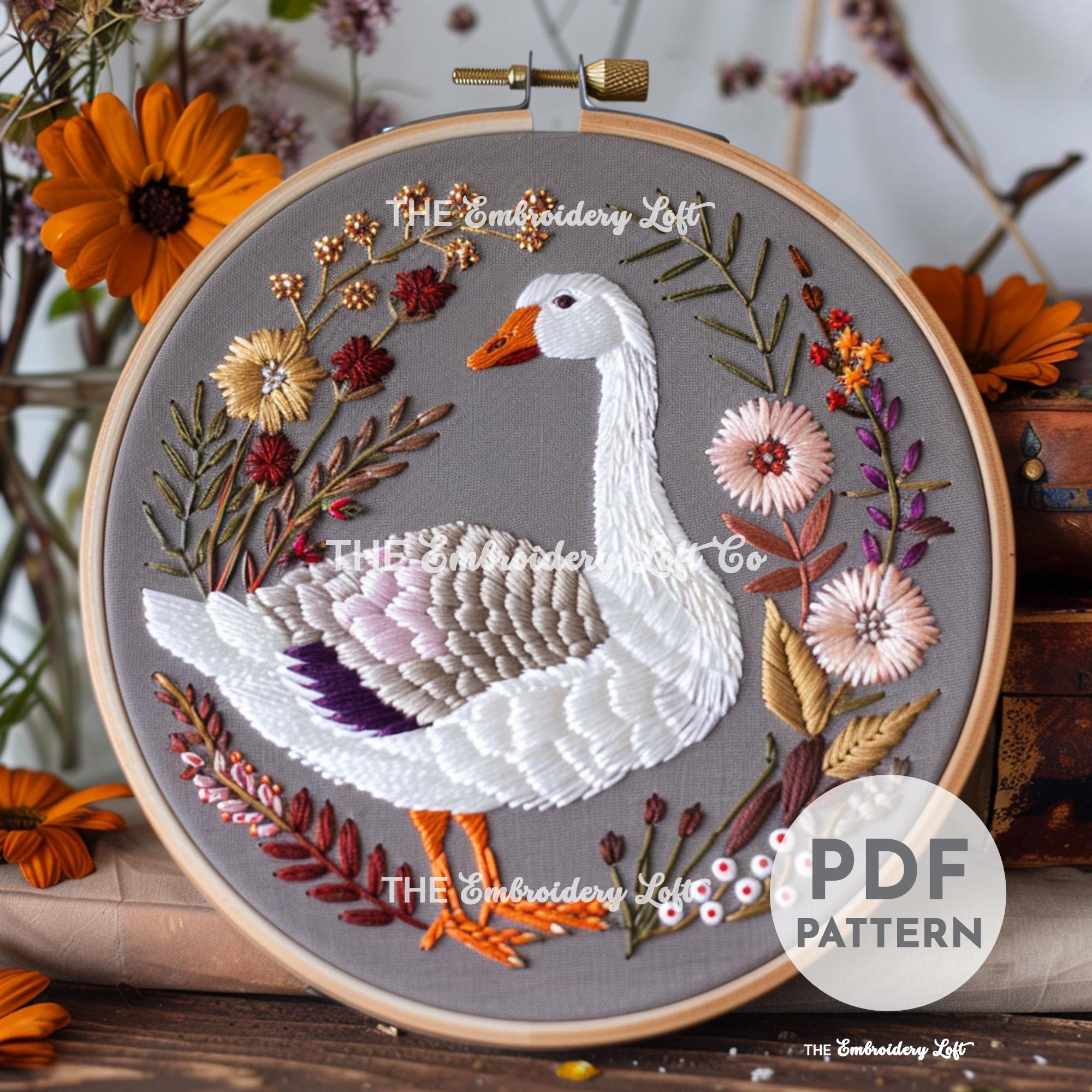 Woodland Goose Hand Embroidery Pattern