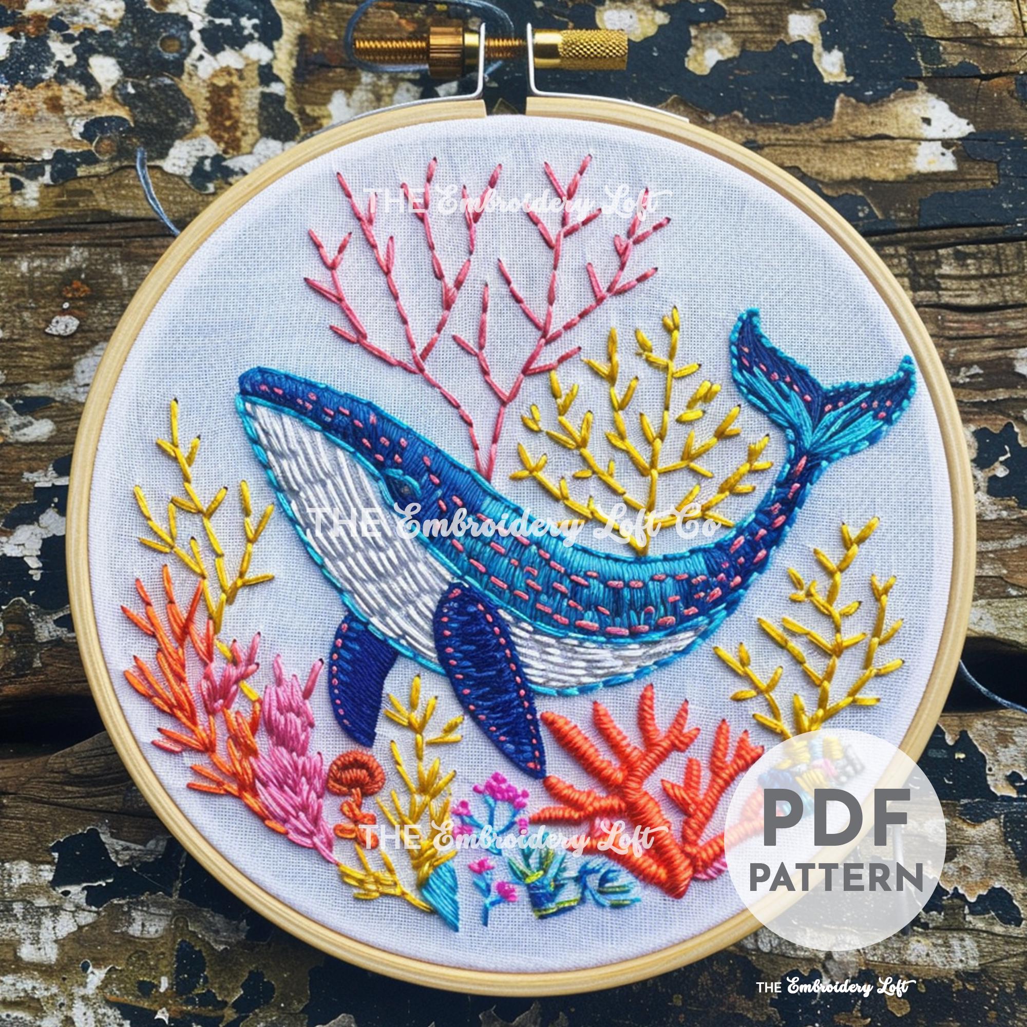 Whale Hand Embroidery Pattern