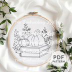 Autumn Books Hand Embroidery Pattern