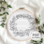 Winter Wreath Hand Embroidery Pattern