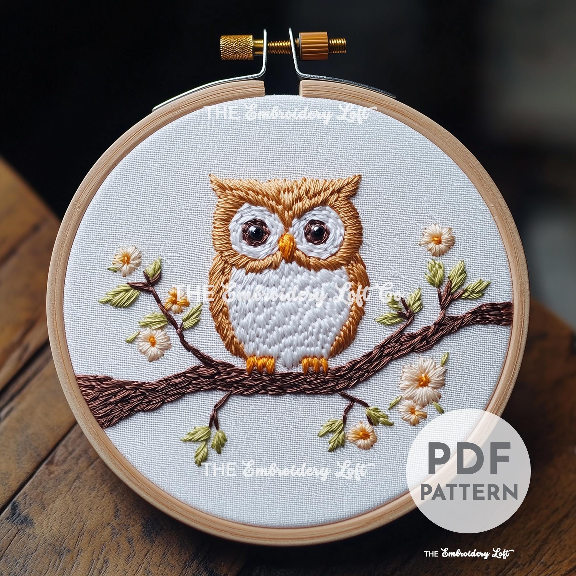 Owl Hand Embroidery Pattern