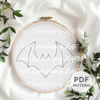 Purple Bat Hand Embroidery Pattern
