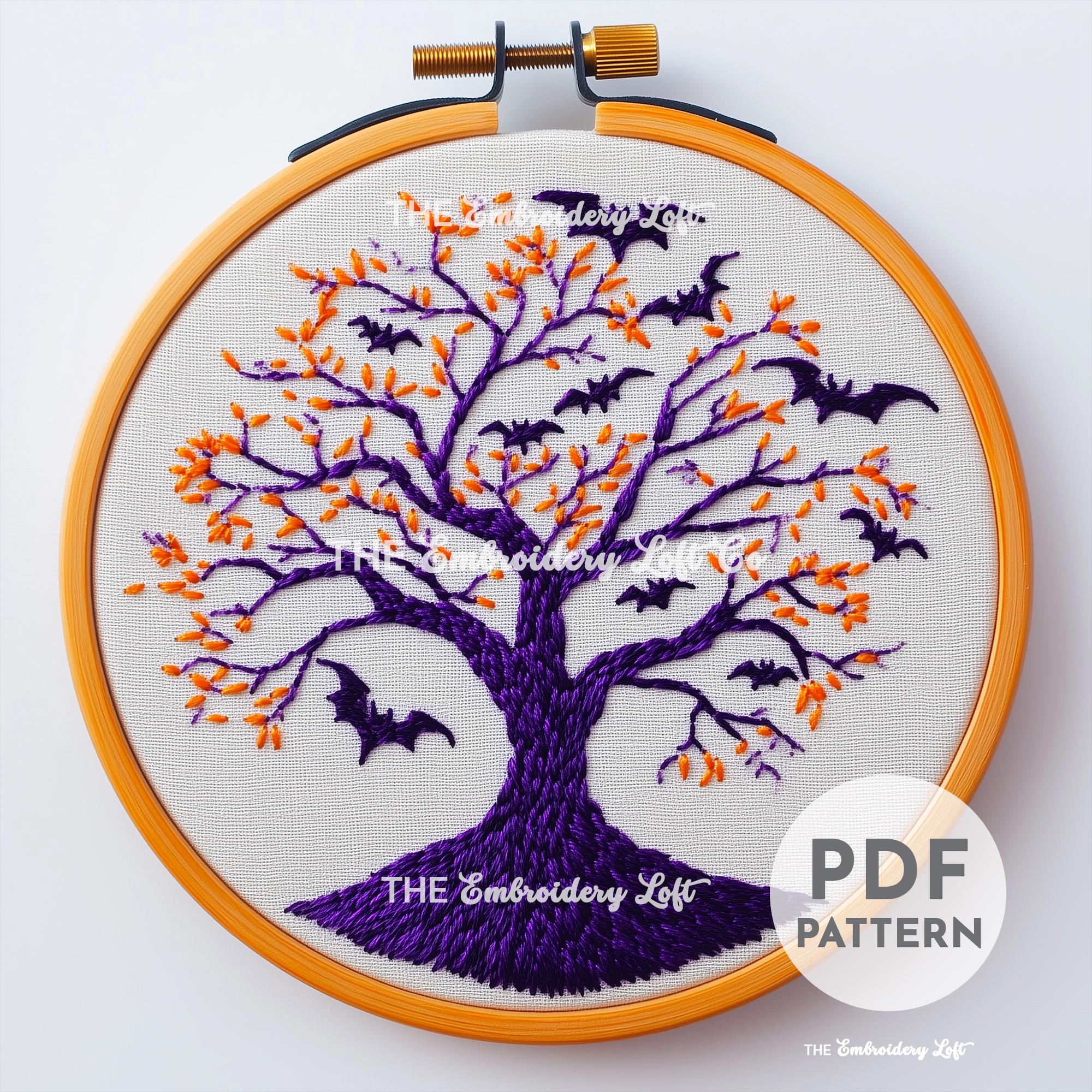 Spooky Tree Hand Embroidery Pattern