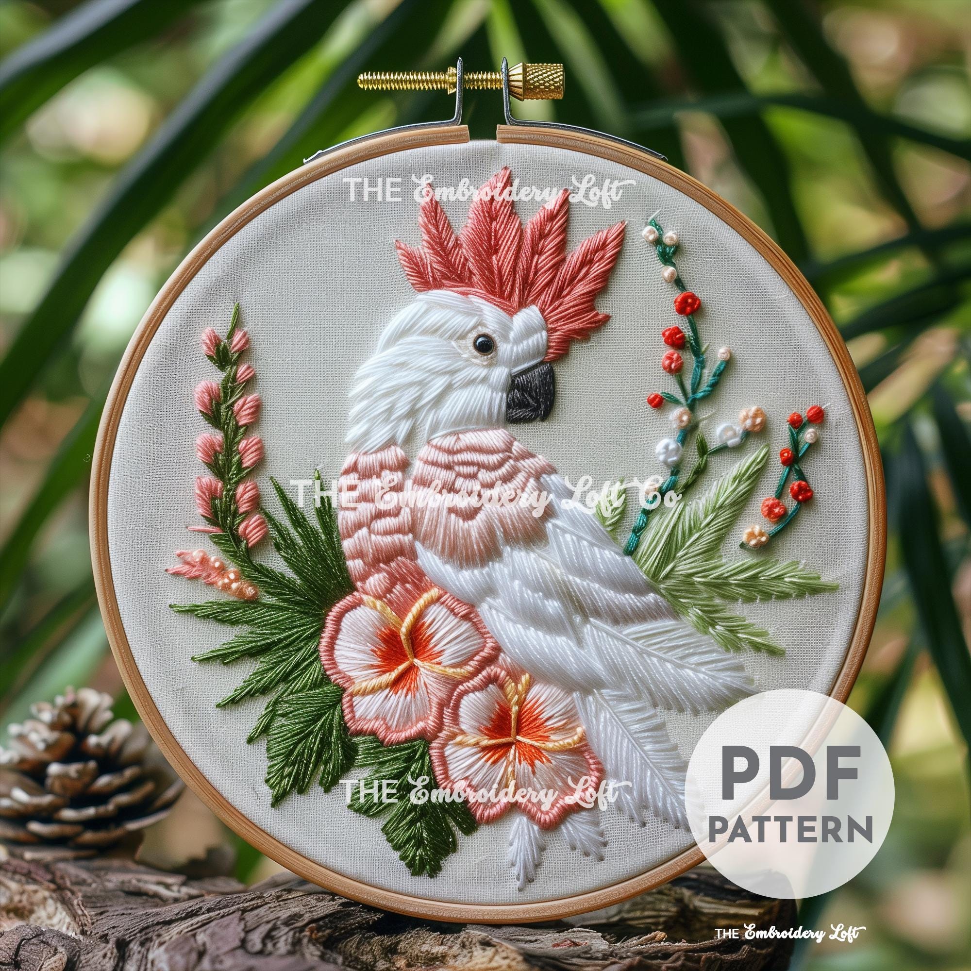 Cockatoo Hand Embroidery Pattern