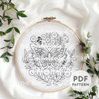 Aesthetic Butterfly Hand Embroidery Pattern