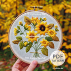Bouquet of Sunflowers Hand Embroidery Pattern