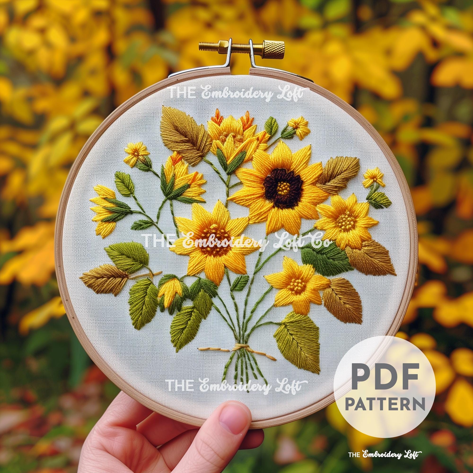 Bouquet of Sunflowers Hand Embroidery Pattern