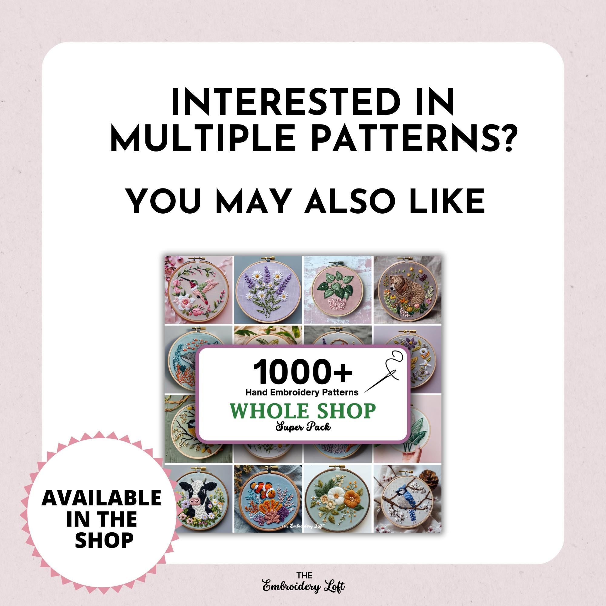 Floral Bookshelf Hand Embroidery Pattern