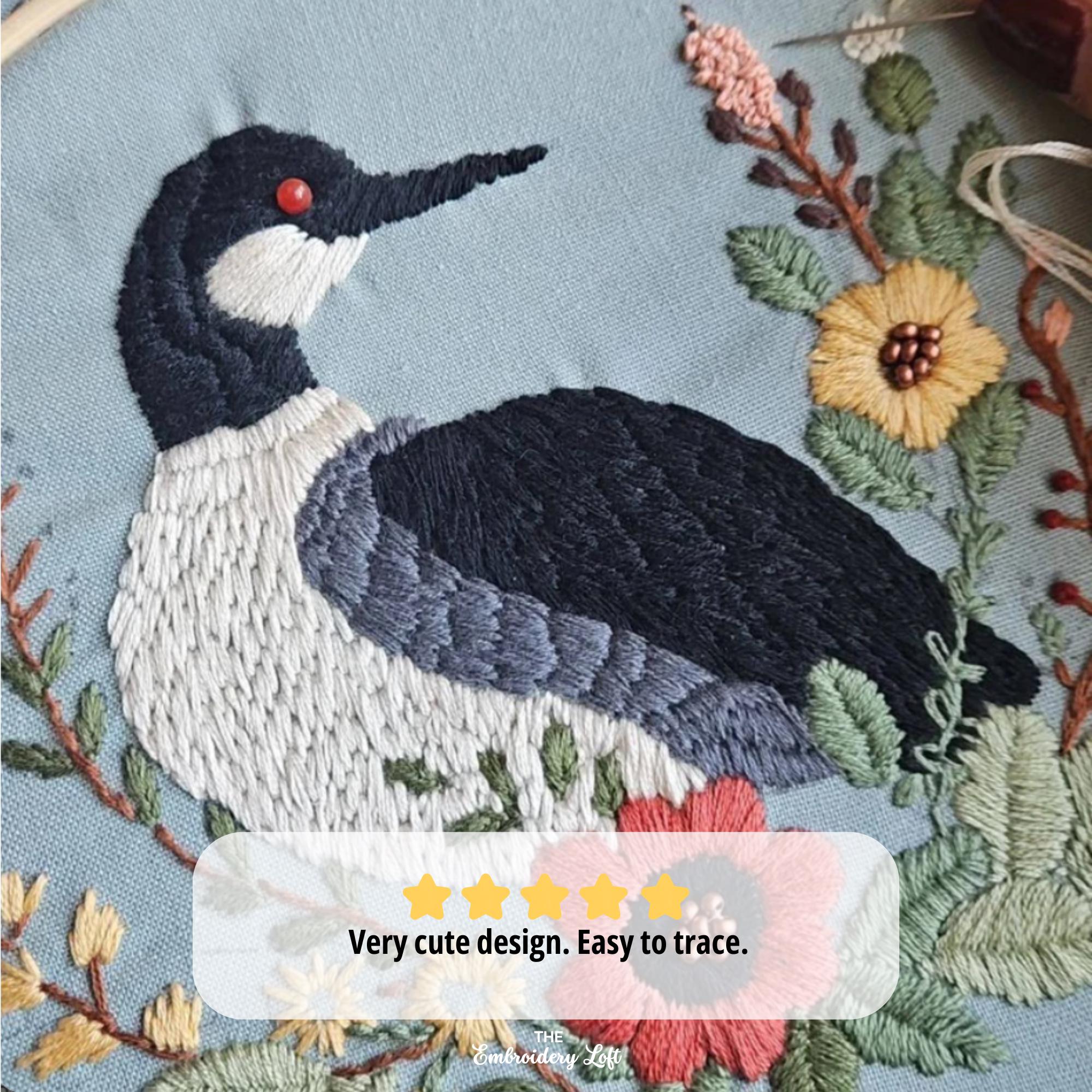 Canadian Loon Hand Embroidery Pattern