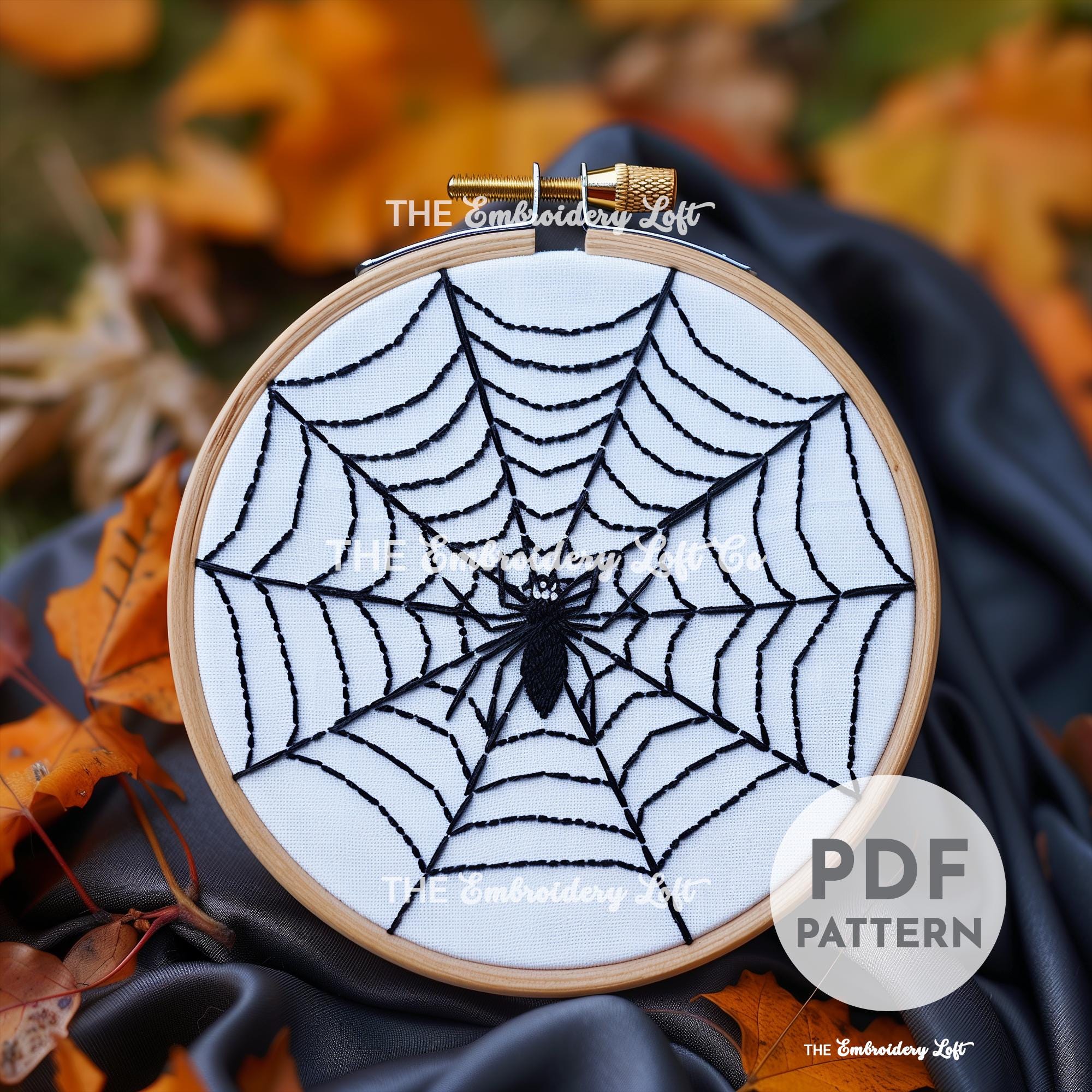 Spider Web Hand Embroidery Pattern