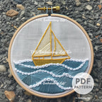 Sailboat Hand Embroidery Pattern