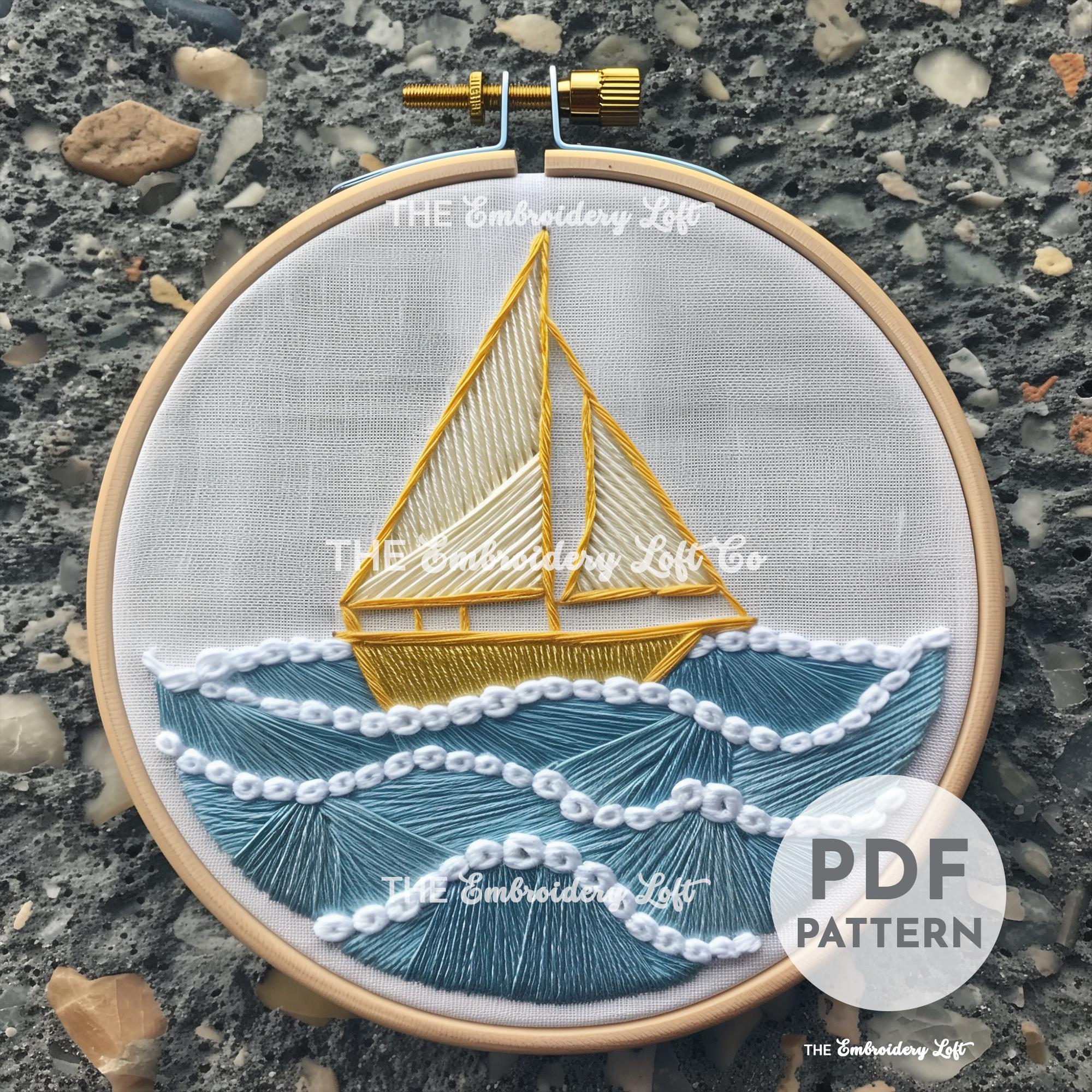 Sailboat Hand Embroidery Pattern