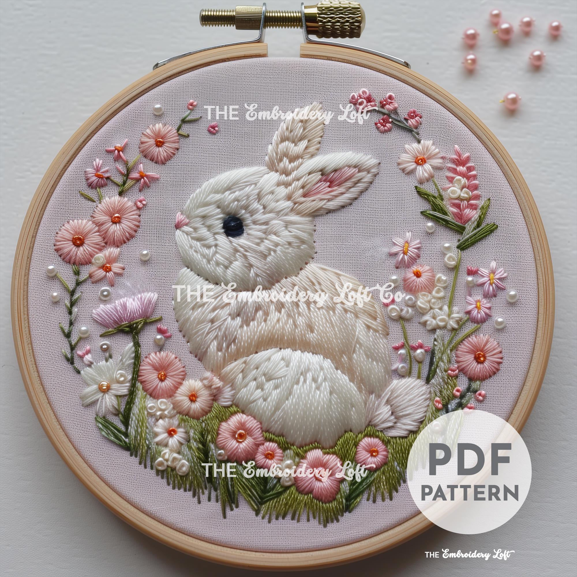 Easter Bunny Hand Embroidery Pattern