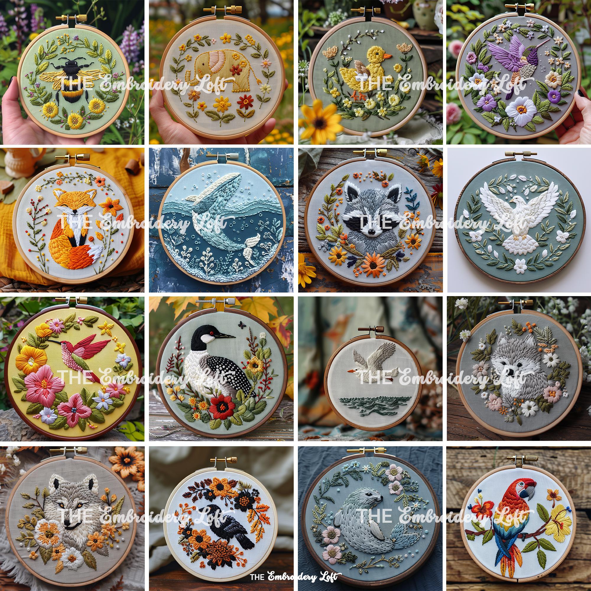 MINI COLLECTION, Animals Hand Embroidery Pattern Collection, Current and Future Designs, Lifetime Access, Hand Embroidery, Embroidery PDF