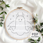 Devil Ghost Hand Embroidery Pattern