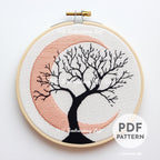 Celestial Tree Hand Embroidery Pattern