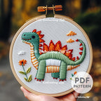 Stegosaurus Hand Embroidery Pattern