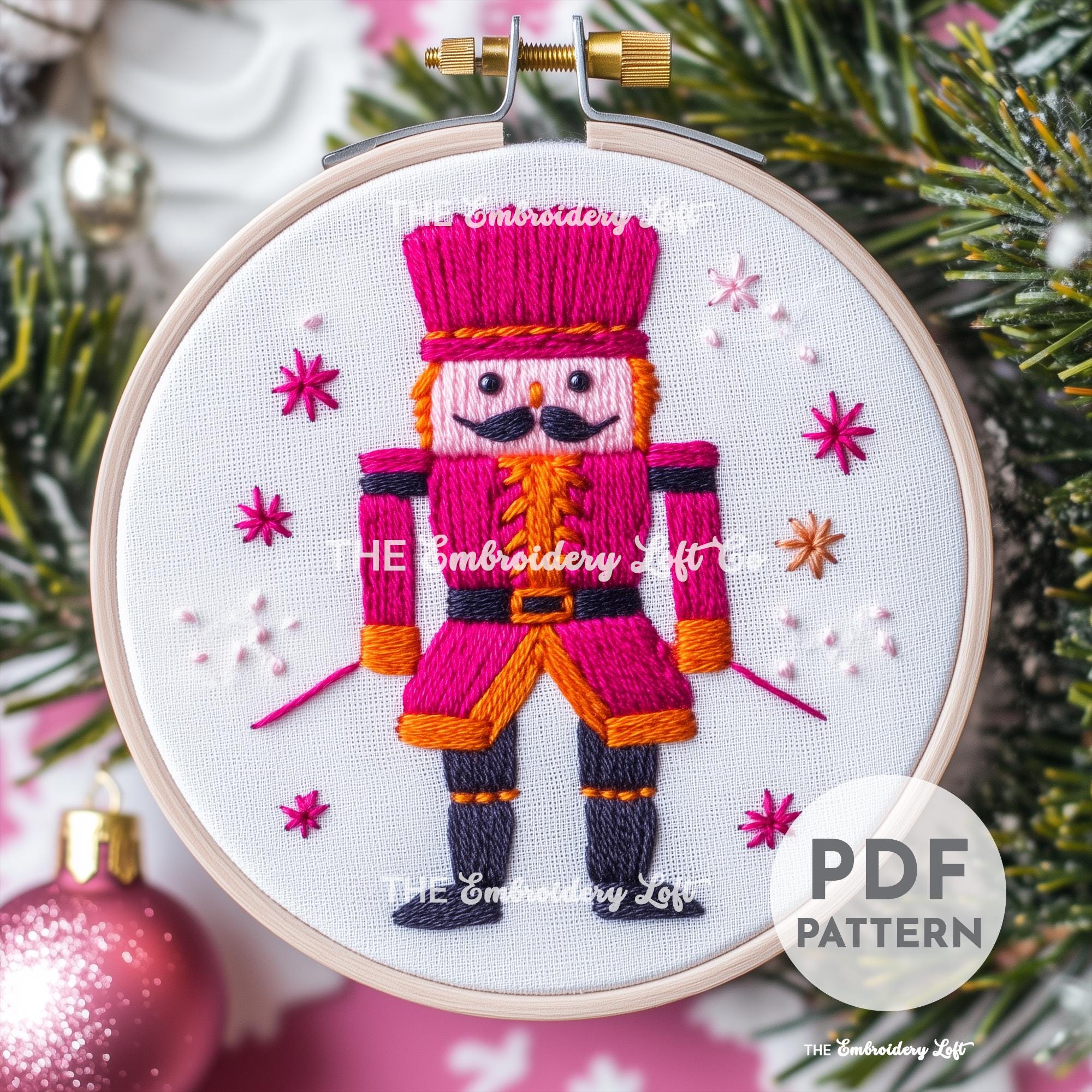 Pink Nutcracker Hand Embroidery Pattern
