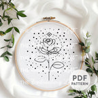 Celestial Rose Hand Embroidery Pattern