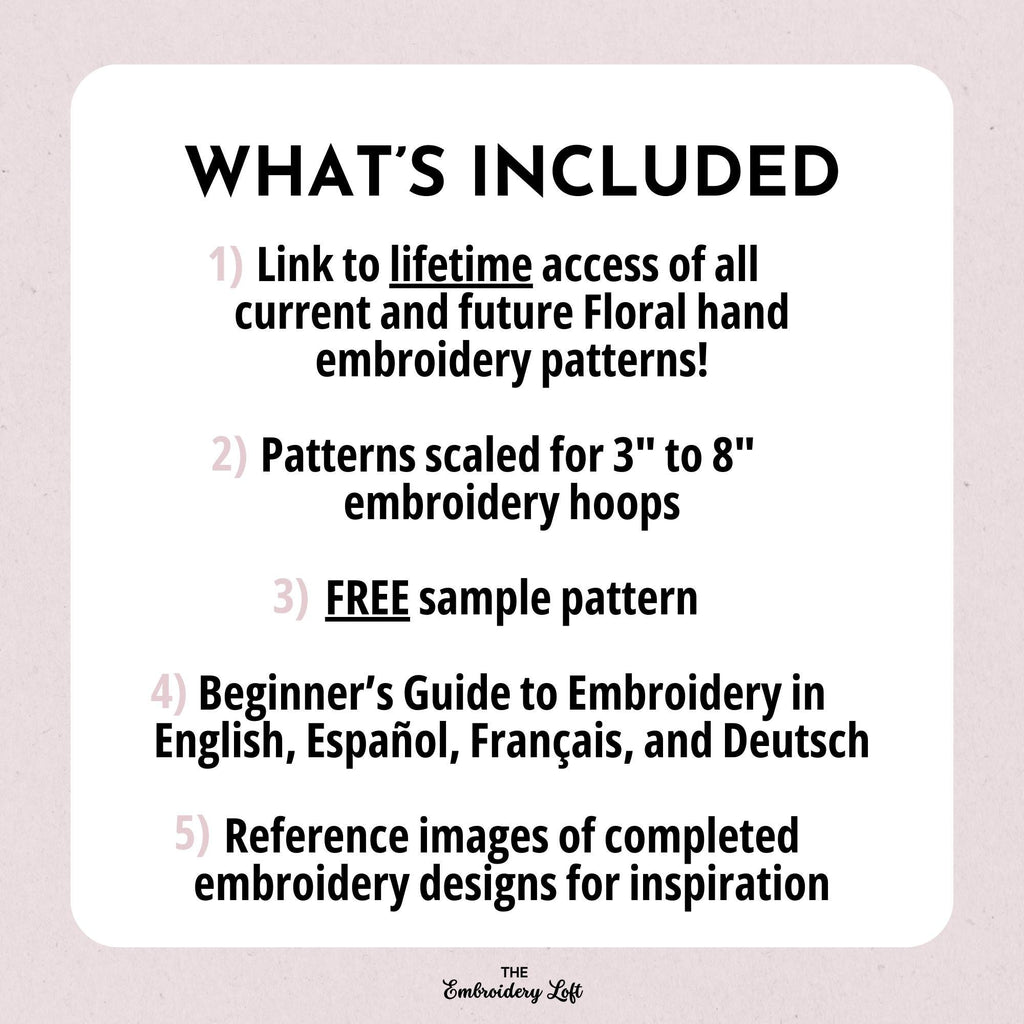 MINI COLLECTION, Floral Hand Embroidery Pattern Collection, Current and Future Designs, Lifetime Access, Hand Embroidery, Embroidery PDF