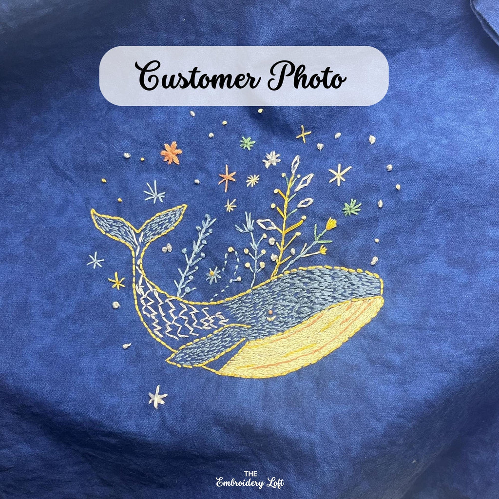 Celestial Whale Hand Embroidery Pattern
