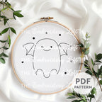Batty Ghost Hand Embroidery Pattern