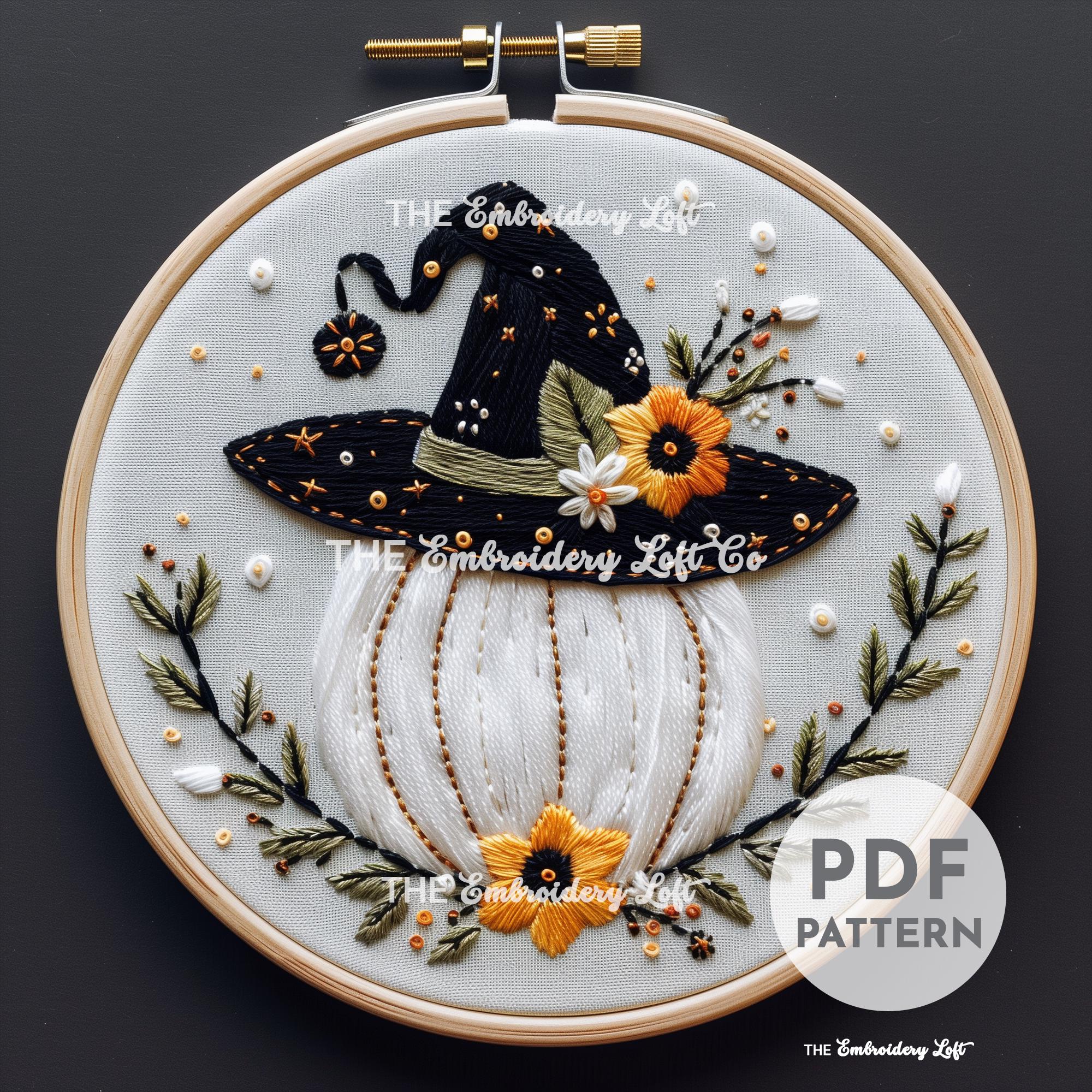 Witchy Pumpkin Hand Embroidery Pattern