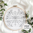 Floral Web Hand Embroidery Pattern