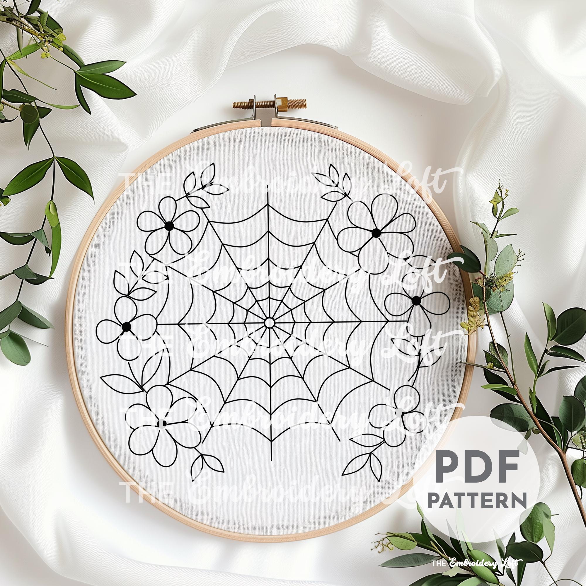 Floral Web Hand Embroidery Pattern