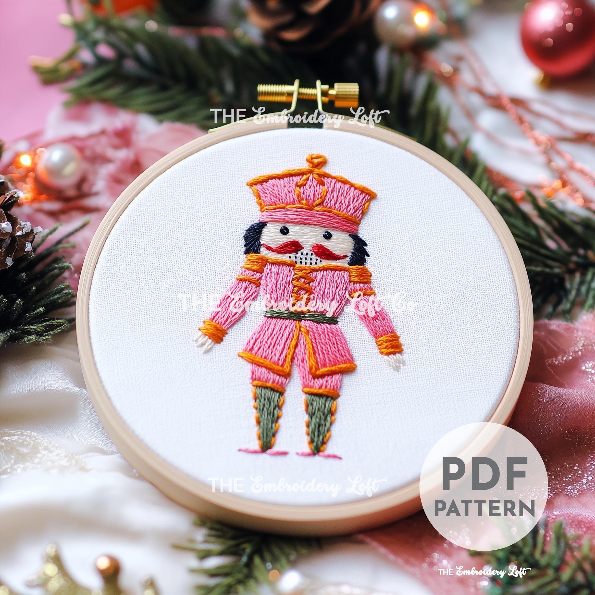 Pink Nutcracker Hand Embroidery Pattern