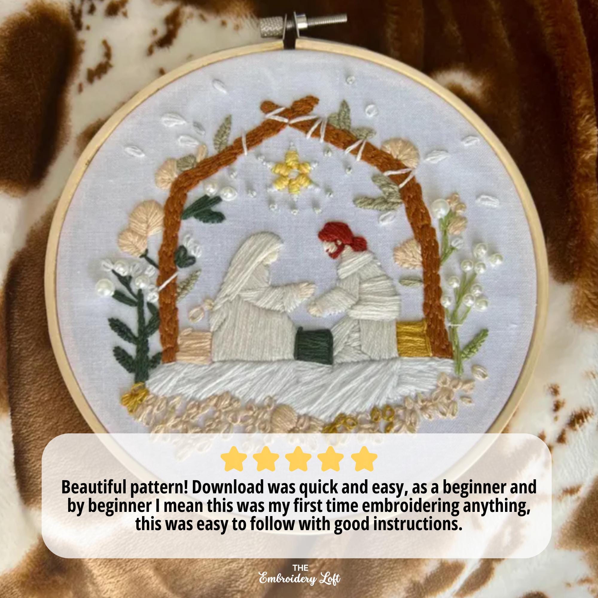 Nativity Scene Hand Embroidery Pattern
