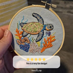 Sea Turtle Hand Embroidery Pattern