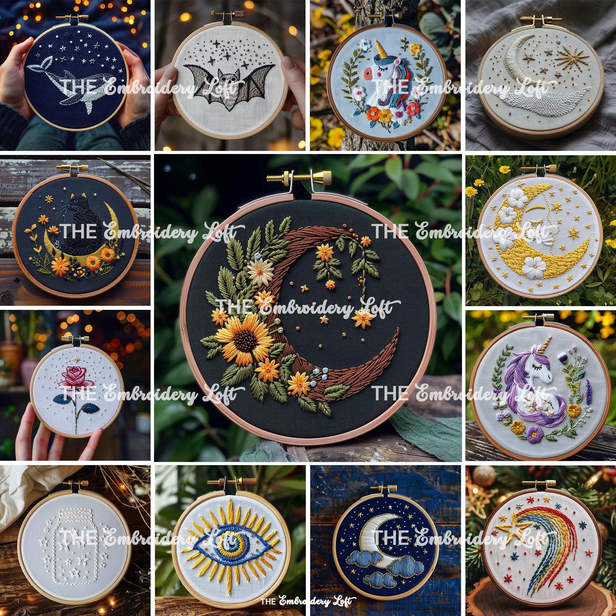 MINI COLLECTION, Celestial Hand Embroidery Pattern Collection, Current and Future Designs, Lifetime Access, Hand Embroidery, Embroidery PDF