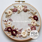 Blooming Wreath Hand Embroidery Pattern
