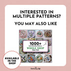 Purple Floral Heart Wreath Hand Embroidery Pattern