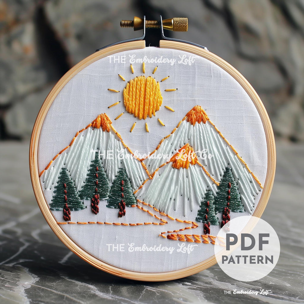 Simple Mountains Hand Embroidery Pattern
