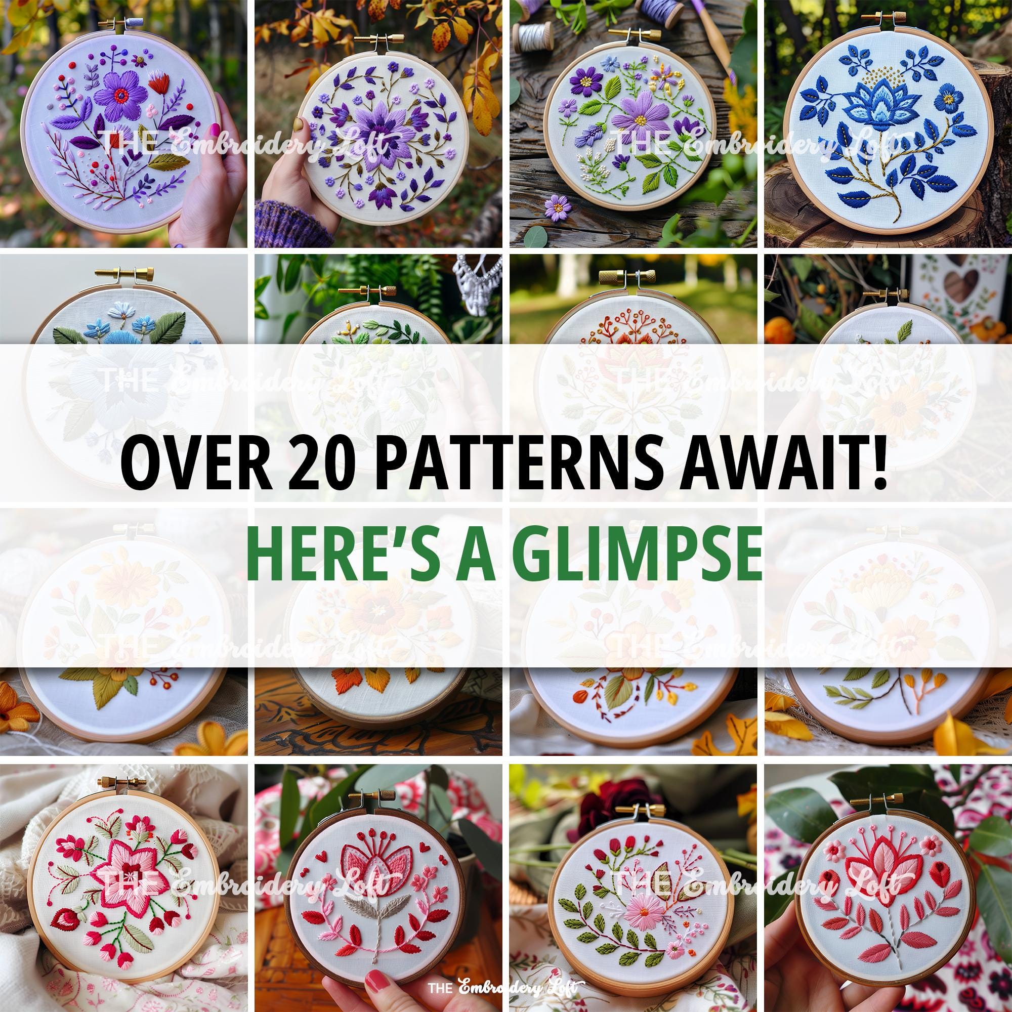 MINI COLLECTION, Folk Art Style Hand Embroidery Pattern Collection, Current and Future Designs, Lifetime Access, Hand Embroidery, DIY