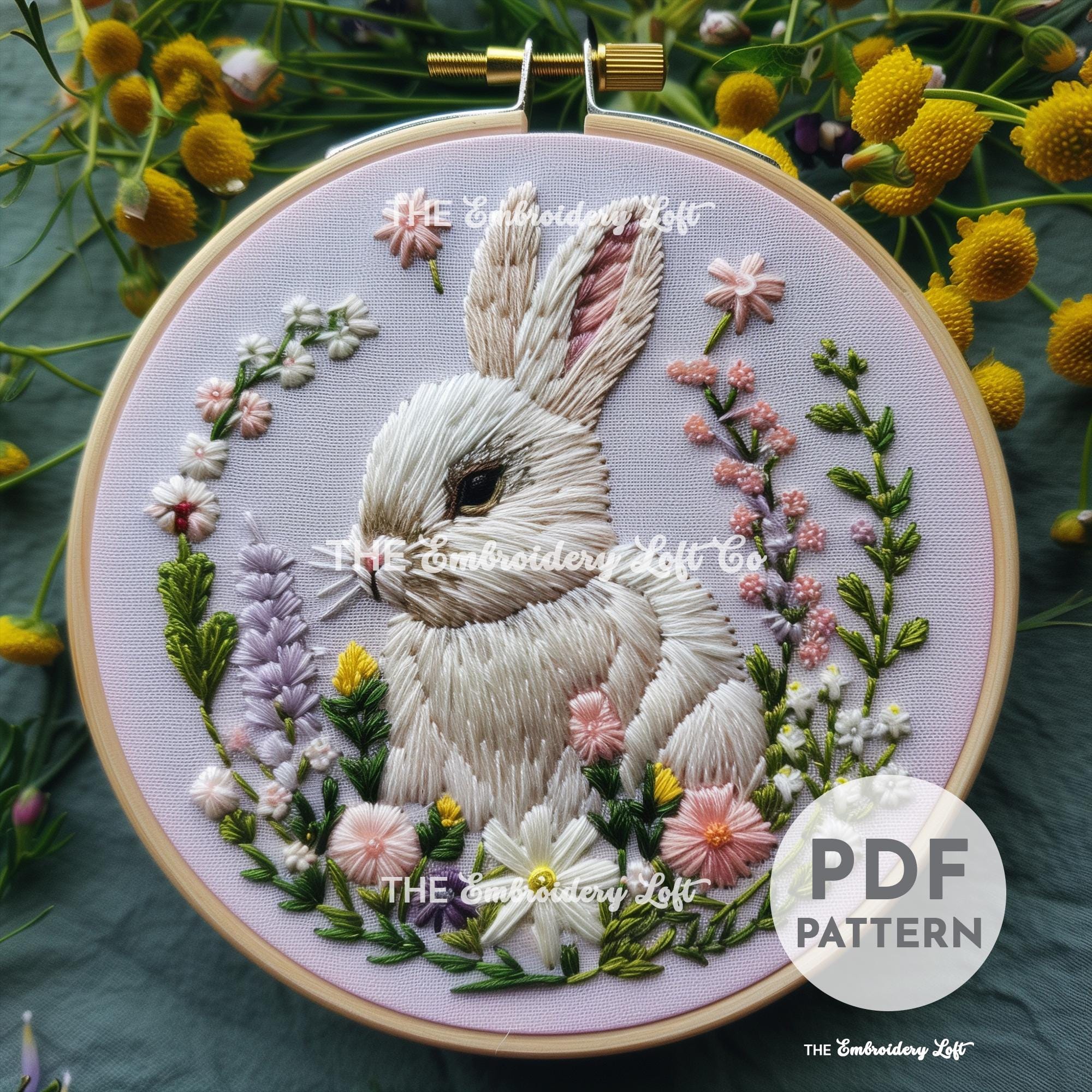 Easter Bunny Hand Embroidery Pattern