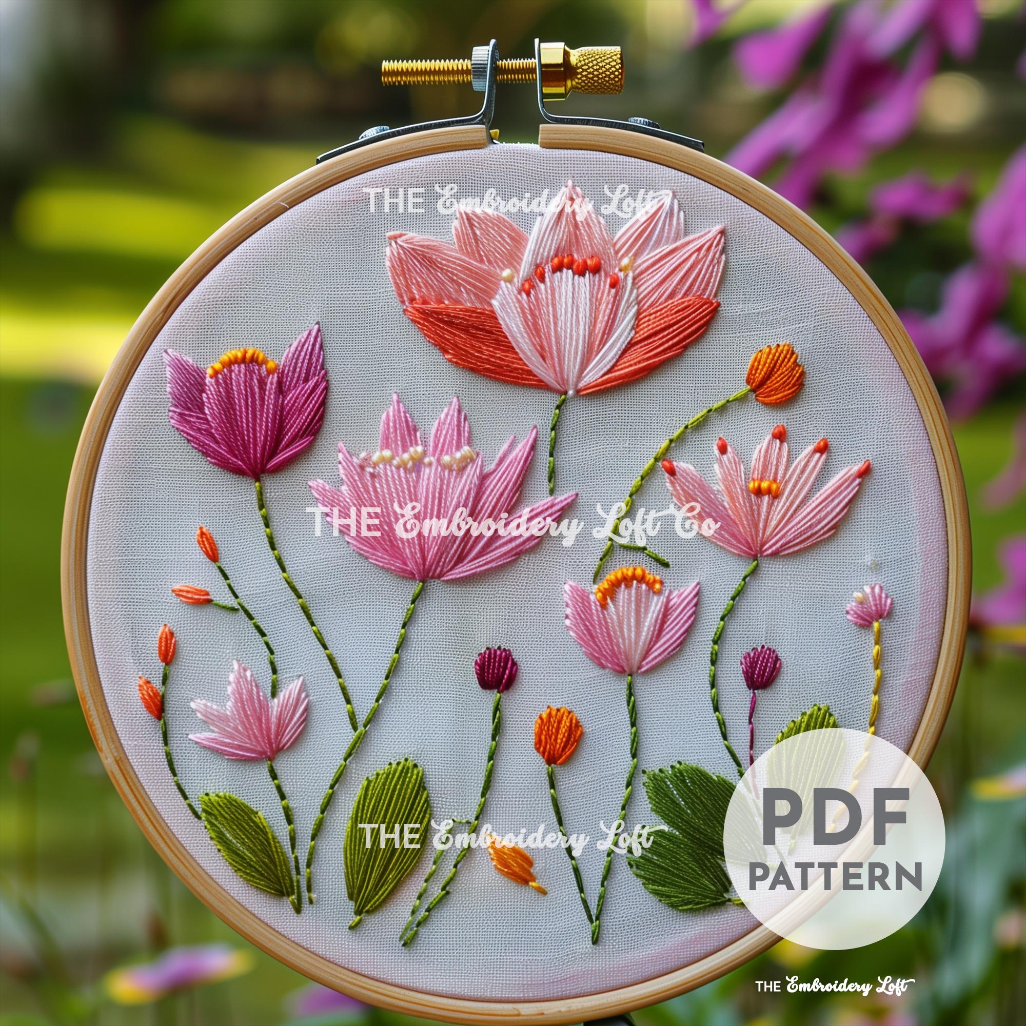 Water Lilies Hand Embroidery Pattern