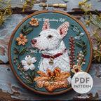 Bull Terrier Hand Embroidery Pattern