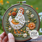 Chicken Hand Embroidery Pattern