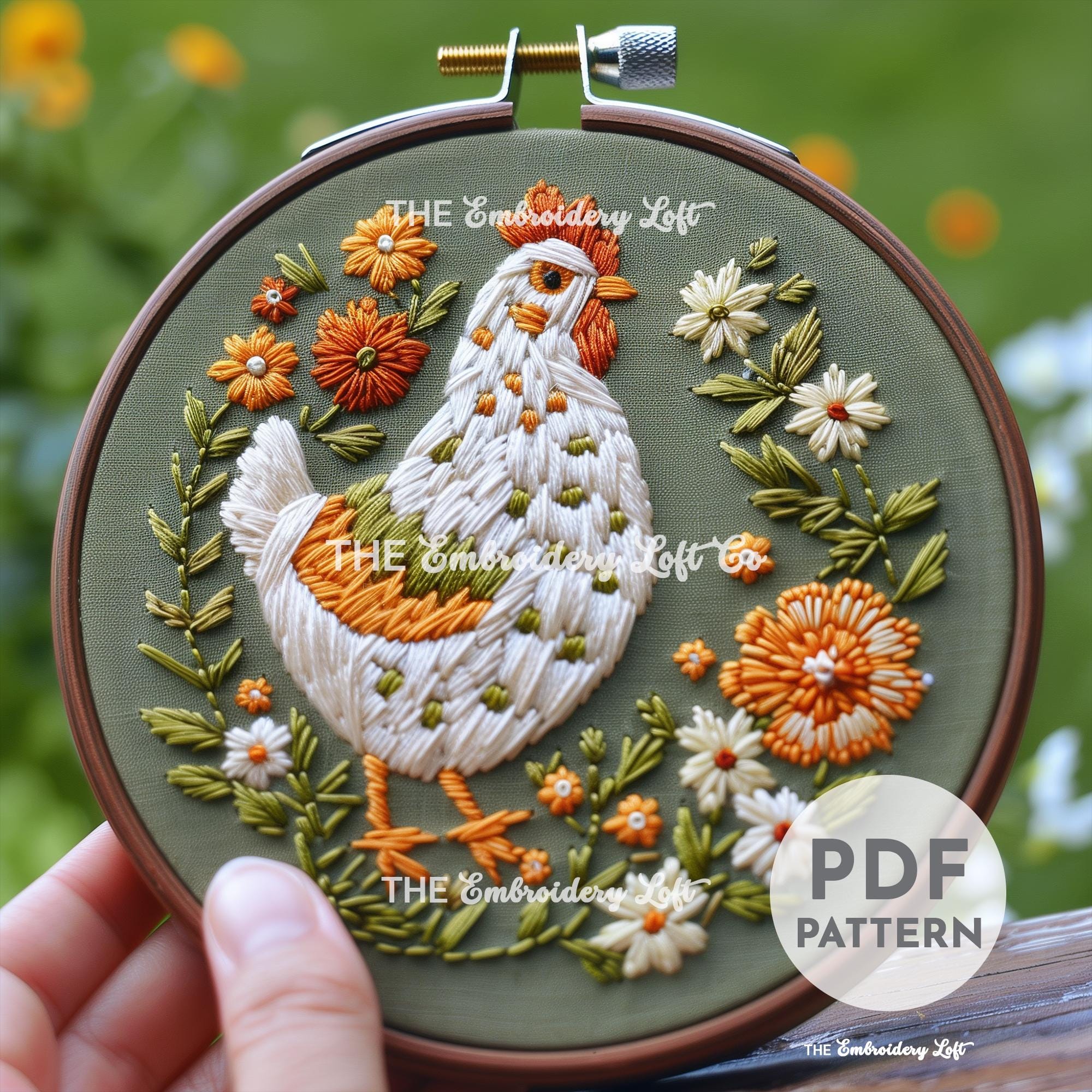 Chicken Hand Embroidery Pattern